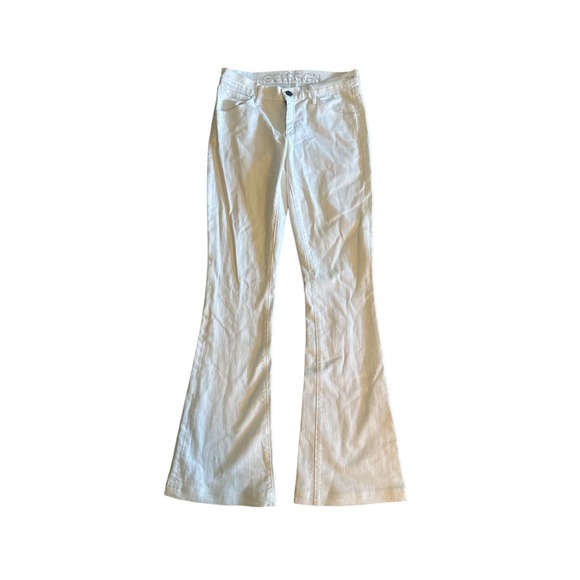 Women 27 Goldsign Clio White Flare Leg Denim Jeans Pants Mid-Rise USA-Made - Picture 1 of 7